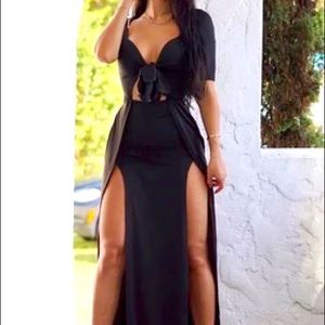 Black long maxi dress